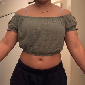 off the shoulder crop top